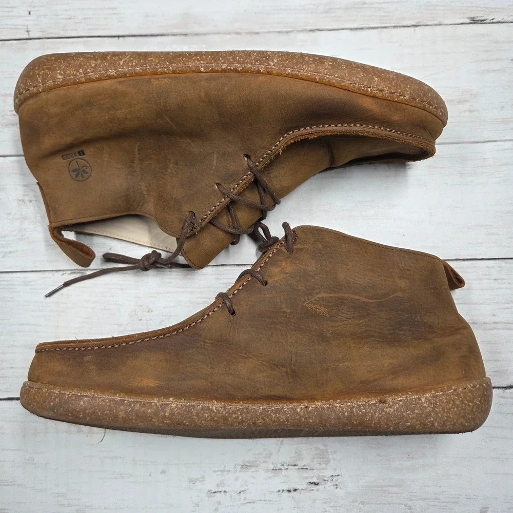 Bioline Italy Leather Chukka Boots Moc Toe Mens 42 Brown Distressed